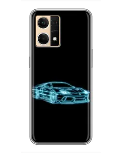 Чехол для OPPO Reno7 Pro 5G с картинкой «Неоновый контур Lamborghini» Чехол для OPPO Reno7 Pro 5G с картинкой «Неоновый контур Lamborghini»