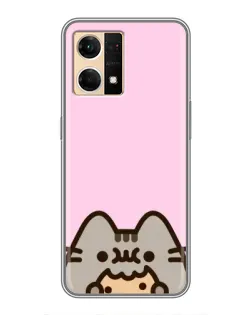 Чехол для OPPO Reno7 Pro 5G с картинкой «Pusheen и печенье» Чехол для OPPO Reno7 Pro 5G с картинкой «Pusheen и печенье»