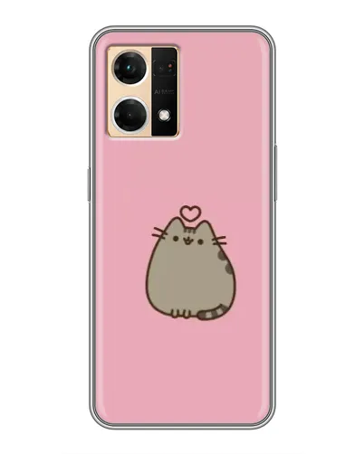 Чехол для OPPO Reno7 Pro 5G с картинкой «Pusheen сердце» Чехол для OPPO Reno7 Pro 5G с картинкой «Pusheen сердце»