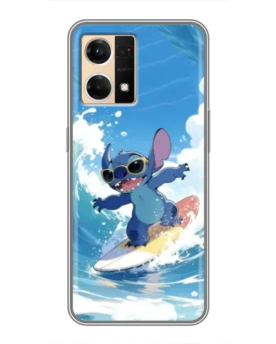 Чехол для OPPO Reno7 Pro 5G с картинкой «Стич на волне»