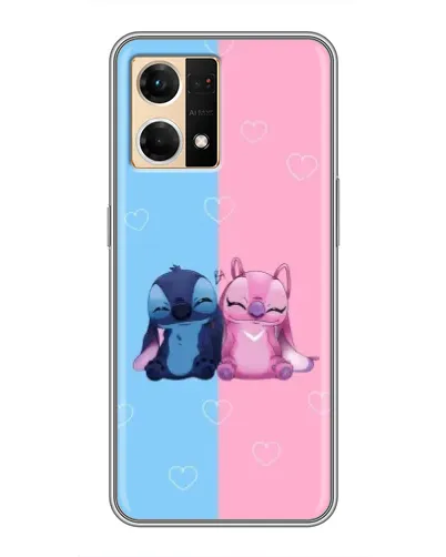 Чехол для OPPO Reno7 Pro 5G с картинкой «Stitch и Angel Love»