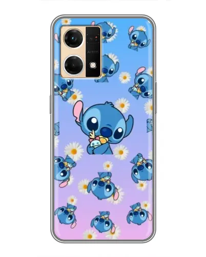 Чехол для OPPO Reno7 Pro 5G с картинкой «Паттерн со Стичем»