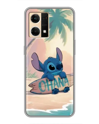 Чехол для OPPO Reno7 Pro 5G с картинкой «Стич на серфе»