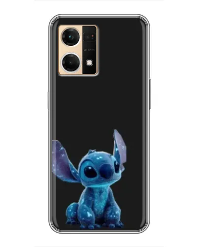 Чехол для OPPO Reno7 Pro 5G с картинкой «Стич на черном»