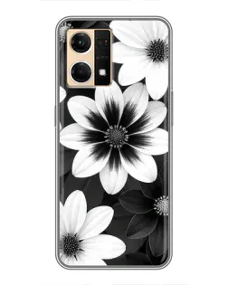 Чехол для OPPO Reno7 Pro 5G с картинкой «Монохромные астры»