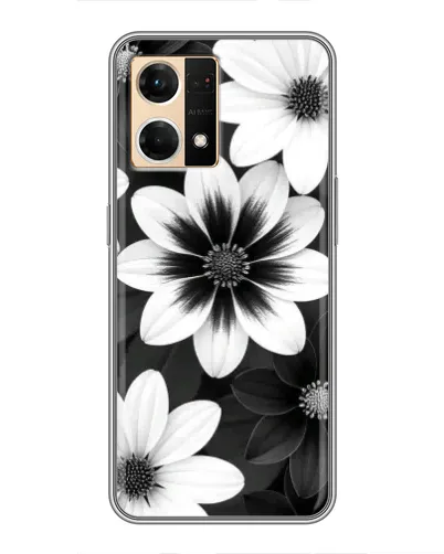 Чехол для OPPO Reno7 Pro 5G с картинкой «Монохромные астры»
