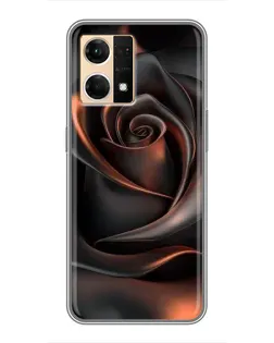 Чехол для OPPO Reno7 Pro 5G с картинкой «Шелковая черная роза»