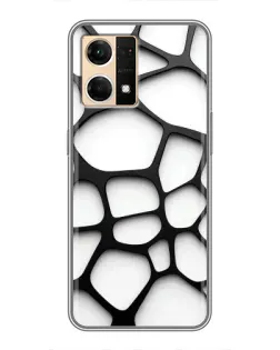 Чехол для OPPO Reno7 Pro 5G с картинкой «Белая объемная сетка»