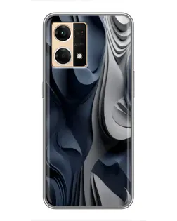 Чехол для OPPO Reno7 Pro 5G с картинкой «Объемные синие складки»