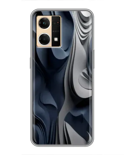 Чехол для OPPO Reno7 Pro 5G с картинкой «Объемные синие складки» Чехол для OPPO Reno7 Pro 5G с картинкой «Объемные синие складки»