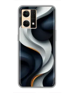 Чехол для OPPO Reno7 Pro 5G с картинкой «Объемные черно-белые ленты»