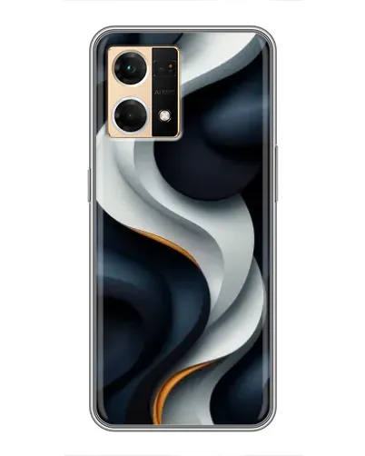 Чехол для OPPO Reno7 Pro 5G с картинкой «Объемные черно-белые ленты» Чехол для OPPO Reno7 Pro 5G с картинкой «Объемные черно-белые ленты»