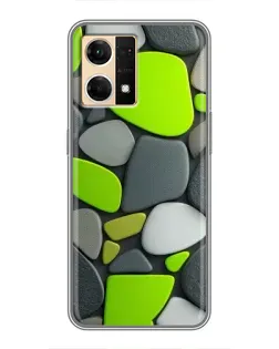 Чехол для OPPO Reno7 Pro 5G с картинкой «Яркая неоновая галька»