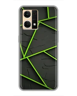 Чехол для OPPO Reno7 Pro 5G с картинкой «Зеленые геометрические линии»