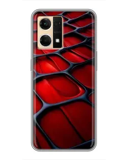 Чехол для OPPO Reno7 Pro 5G с картинкой «Красная глянцевая сетка»