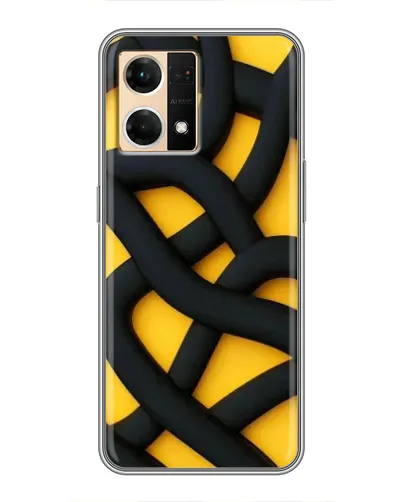 Чехол для OPPO Reno7 Pro 5G с картинкой «Черное желтое переплетение» Чехол для OPPO Reno7 Pro 5G с картинкой «Черное желтое переплетение»