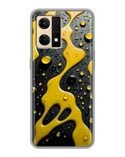 Чехол для OPPO Reno7 Pro 5G с картинкой «Жидкое желтое золото»