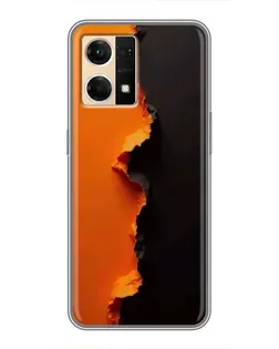 Чехол для OPPO Reno7 Pro 5G с картинкой «Оранжевый разлом»