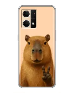 Чехол для OPPO Reno7 Pro 5G с картинкой «Капибара виктория»