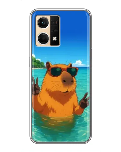 Чехол для OPPO Reno7 Pro 5G с картинкой «Морская капибара»