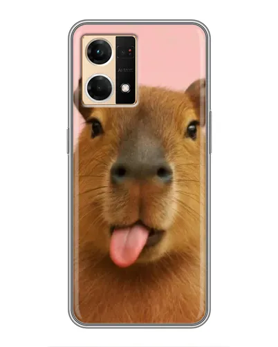 Чехол для OPPO Reno7 Pro 5G с картинкой «Капибара с языком»