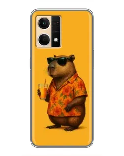 Чехол для OPPO Reno7 Pro 5G с картинкой «Капибара на отдыхе»