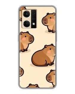 Чехол для OPPO Reno7 Pro 5G с картинкой «Паттерн милых капибар»