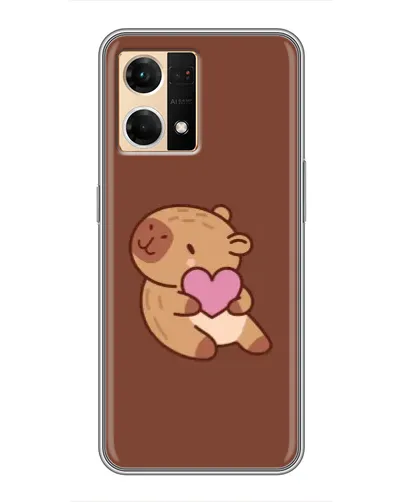 Чехол для OPPO Reno7 Pro 5G с картинкой «Капибара с сердцем»
