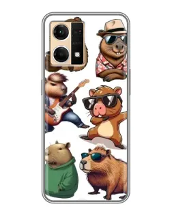 Чехол для OPPO Reno7 Pro 5G с картинкой «Крутые капибары музыканты»