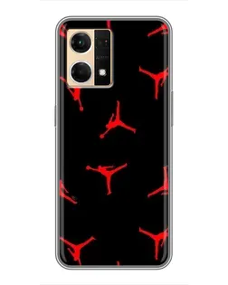 Чехол для OPPO Reno7 4G с картинкой «Jordan Red Pattern» Чехол для OPPO Reno7 4G с картинкой «Jordan Red Pattern»