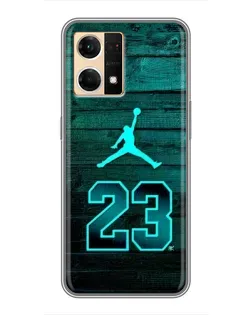 Чехол для OPPO Reno7 4G с картинкой «Jordan Cyan 23» Чехол для OPPO Reno7 4G с картинкой «Jordan Cyan 23»