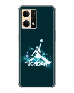 Чехол для OPPO Reno7 4G с картинкой «Jordan Blue Fire» Чехол для OPPO Reno7 4G с картинкой «Jordan Blue Fire»