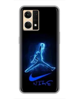 Чехол для OPPO Reno7 4G с картинкой «Jordan Neon Blue» Чехол для OPPO Reno7 4G с картинкой «Jordan Neon Blue»