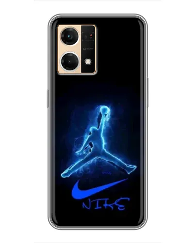 Чехол для OPPO Reno7 4G с картинкой «Jordan Neon Blue»