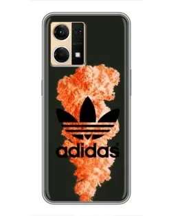 Чехол для OPPO Reno7 4G с картинкой «Оранжевый дым Adidas»