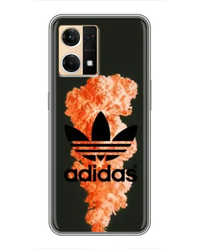 Чехол для OPPO Reno7 4G с картинкой «Оранжевый дым Adidas»