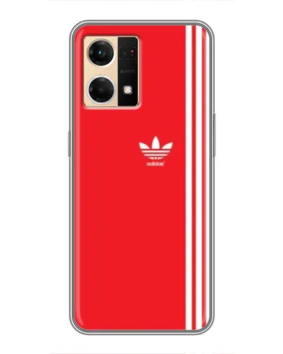 Чехол для OPPO Reno7 4G с картинкой «Красный минимализм Adidas»