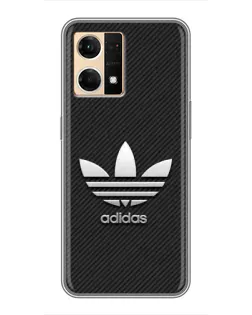 Чехол для OPPO Reno7 4G с картинкой «Adidas Карбоновая текстура»