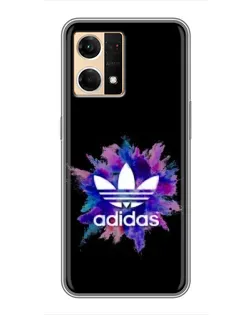 Чехол для OPPO Reno7 4G с картинкой «Взрыв красок Adidas»