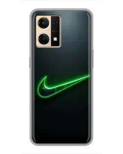 Чехол для OPPO Reno7 4G с картинкой «Неоновый контур Nike» Чехол для OPPO Reno7 4G с картинкой «Неоновый контур Nike»