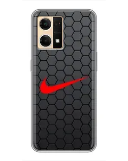Чехол для OPPO Reno7 4G с картинкой «Nike — карбоновая сетка» Чехол для OPPO Reno7 4G с картинкой «Nike — карбоновая сетка»
