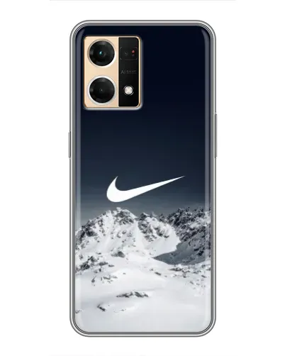 Чехол для OPPO Reno7 4G с картинкой «Nike — зимние горы» Чехол для OPPO Reno7 4G с картинкой «Nike — зимние горы»