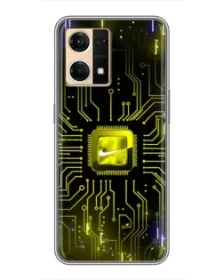Чехол для OPPO Reno7 4G с картинкой «Nike — золотая искра» Чехол для OPPO Reno7 4G с картинкой «Nike — золотая искра»