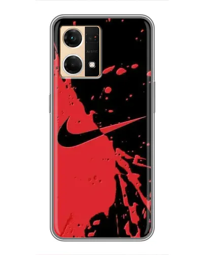 Чехол для OPPO Reno7 4G с картинкой «Красные брызги Nike» Чехол для OPPO Reno7 4G с картинкой «Красные брызги Nike»