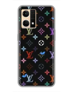 Чехол для OPPO Reno7 4G с картинкой «Цветная монограмма LV»