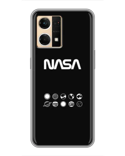 Чехол для OPPO Reno7 4G с картинкой «NASA — технический принт»