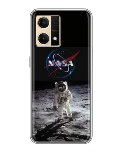 Чехол для OPPO Reno7 4G с картинкой «Астронавт на Луне»