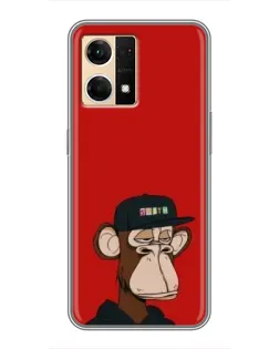 Чехол для OPPO Reno7 4G с картинкой «Bored Ape — красный фон» Чехол для OPPO Reno7 4G с картинкой «Bored Ape — красный фон»