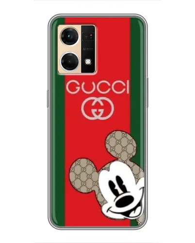 Чехол для OPPO Reno7 4G с картинкой «Gucci — полосы и Микки» Чехол для OPPO Reno7 4G с картинкой «Gucci — полосы и Микки»