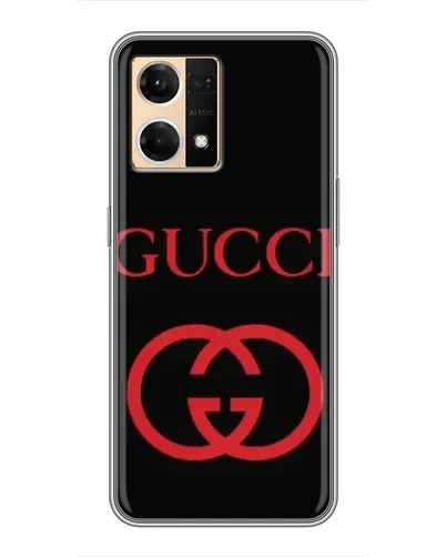 Чехол для OPPO Reno7 4G с картинкой «Gucci — красный логотип» Чехол для OPPO Reno7 4G с картинкой «Gucci — красный логотип»